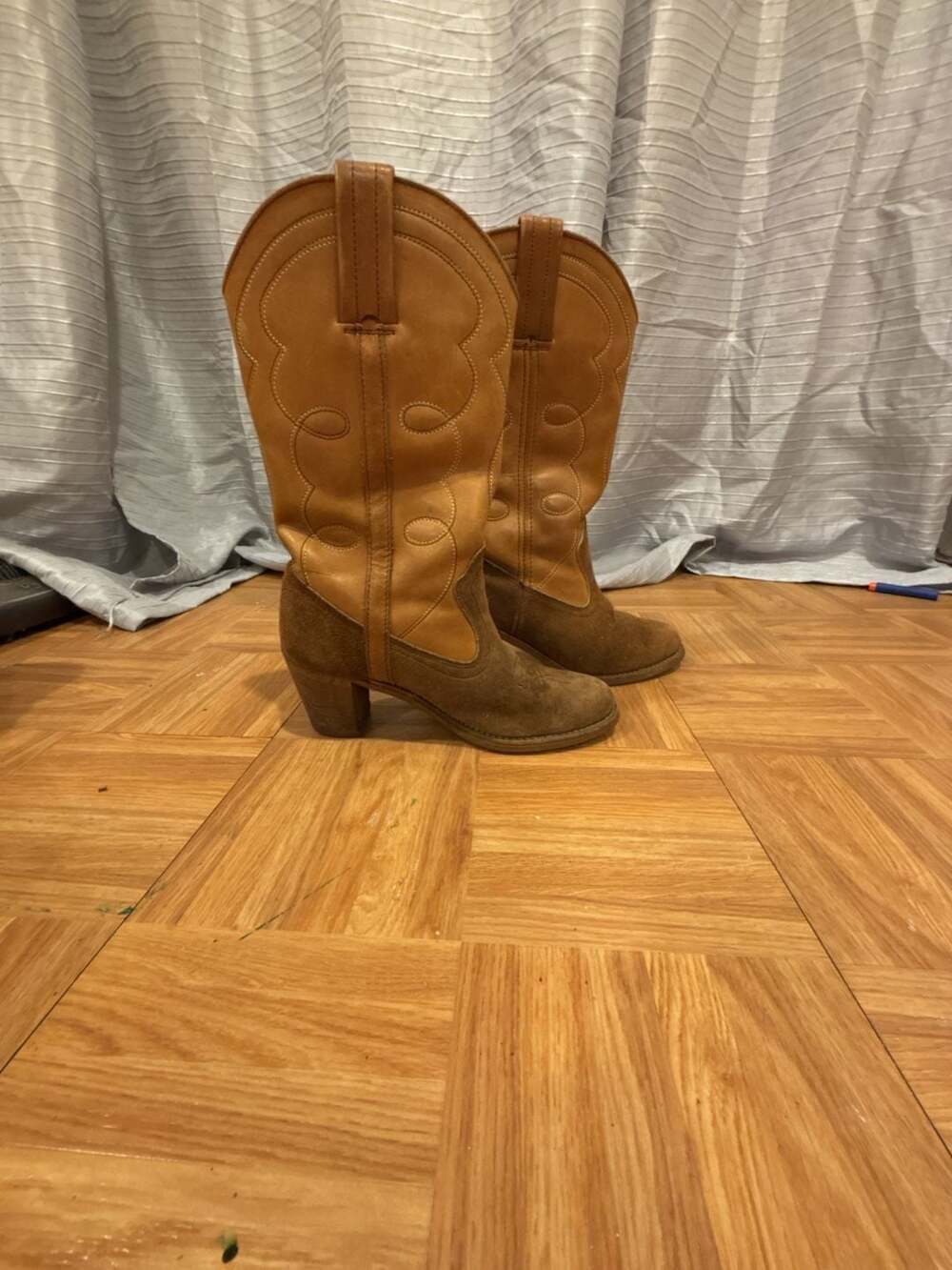 Vintage Dexter Women's Brown Suede & Leather Western Cowboy Boots Style 715568